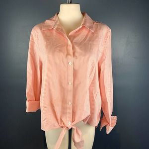 Chico's 3 Cotton Tie-Front Shirt